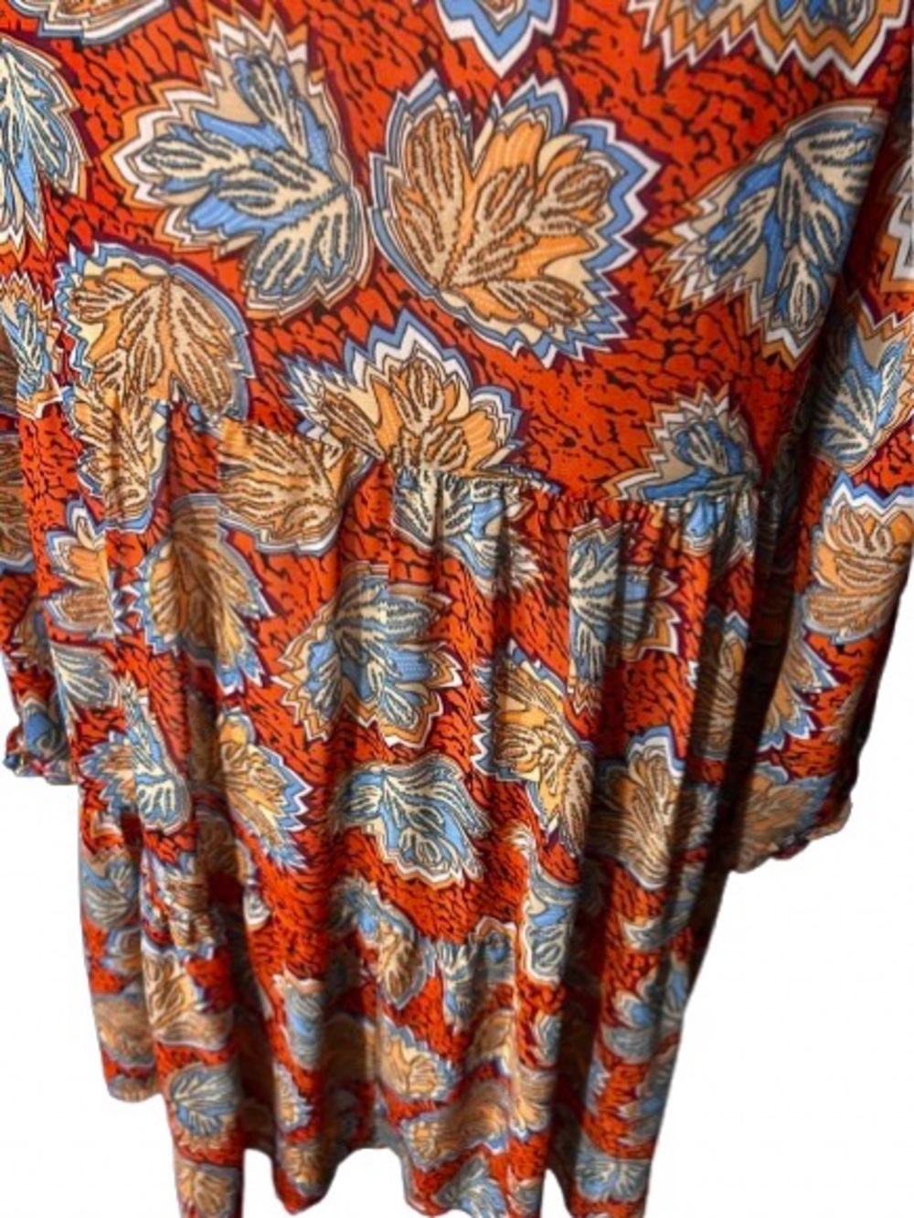 Sheer Babydoll Dress Peasant THML Medium Floral Boho Bohemian Vintage Style - Picture 11 of 16